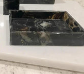 Natural Agate Bathroom Set – Black Agate Bath Set, Gemstone Bathroom Accessories, Luxury Stone Decor, Elegant Bathroom Gift Set Unique Handicrafts IND